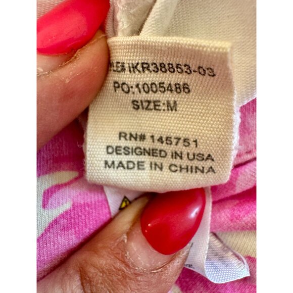 Pink Floral Dress With Attached Shorts Peach Love California M - Picture 6 of 8